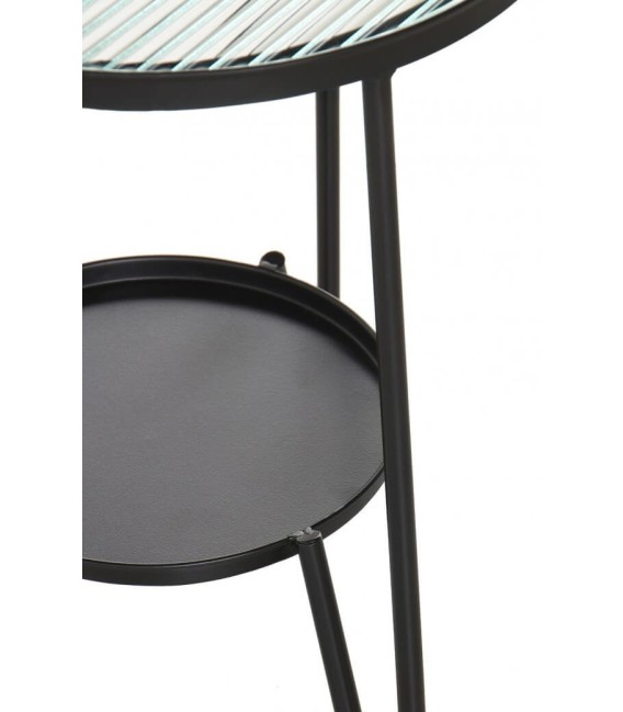 MESITA AUXILIAR CARRIO METAL Y CRISTAL