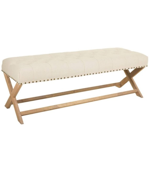 BANCO PIE DE CAMA RAMBLE MADERA Y TEXTIL