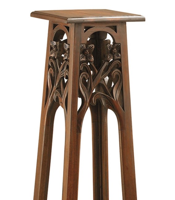 Pedestal Madera Tallado Caoba