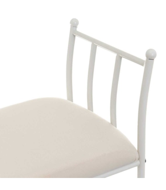 BANQUETA FLORES FORJA BLANCA 