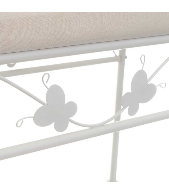 BANQUETA FLORES FORJA BLANCA 