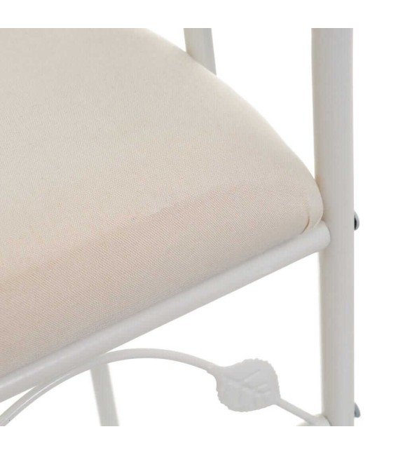 BANQUETA FLORES FORJA BLANCA 