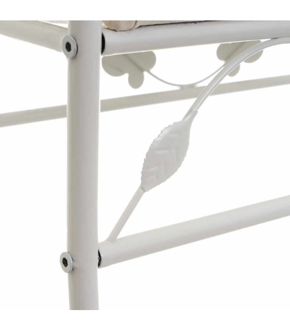 BANQUETA FLORES FORJA BLANCA 