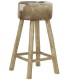 TABURETE CAVA MADERA Y PIEL