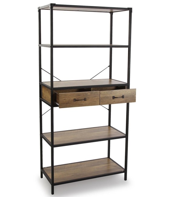 LIBRERIA STARK  MADERA Y METAL 