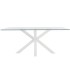 MESA DE COMEDOR FIJA DOMIA MEYTAL Y CRISTAL BLANCA