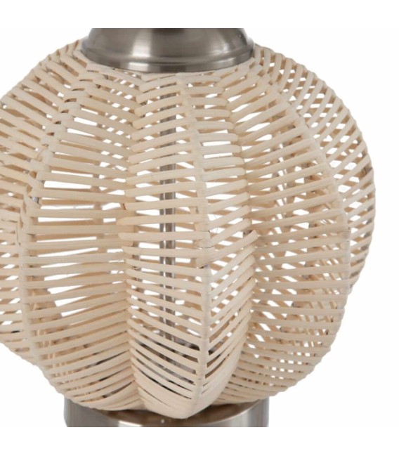 LÁMPARA CAIRO 30 Ø RATAN Y METAL CROMO MDMHOGAR 