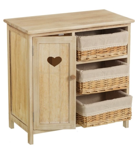 MUEBLE AUXILIAR CUORE CESTAS XL MADERA Y FIBRA