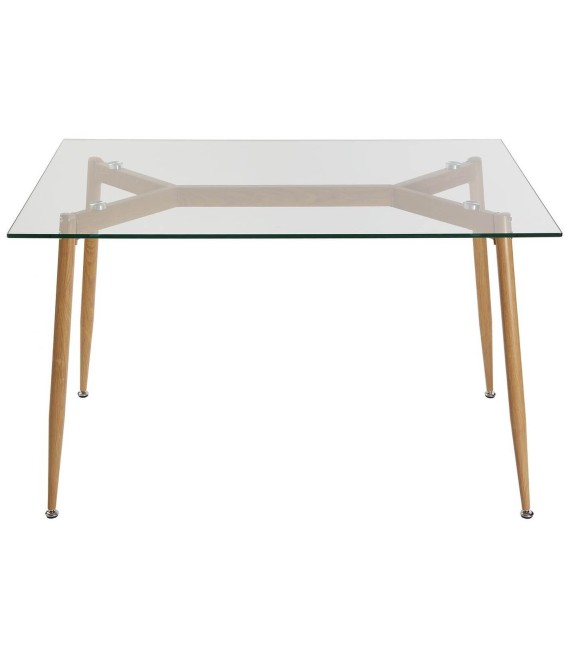 MESA DE COMEDOR ALLEN METAL Y CRISTAL