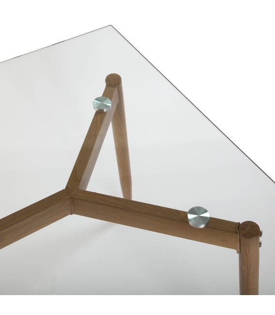 MESA DE COMEDOR ALLEN METAL Y CRISTAL