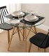 MESA DE COMEDOR POLEA 80 Ø MADERA Y CRISTAL MDMHOGAR