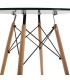 MESA DE COMEDOR POLEA 80 Ø MADERA Y CRISTAL MDMHOGAR