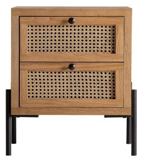 MESITA DE NOCHE TEZEL MADERA Y METAL 