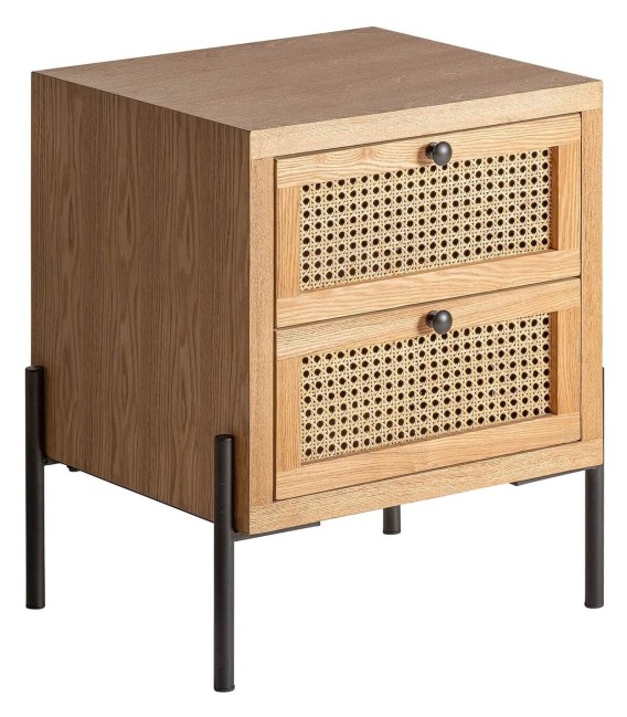 MESITA DE NOCHE TEZEL MADERA Y METAL 