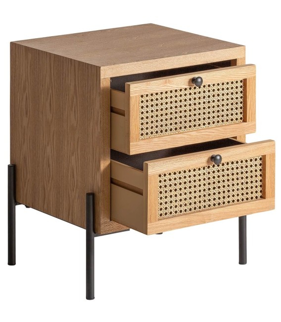 MESITA DE NOCHE TEZEL MADERA Y METAL 