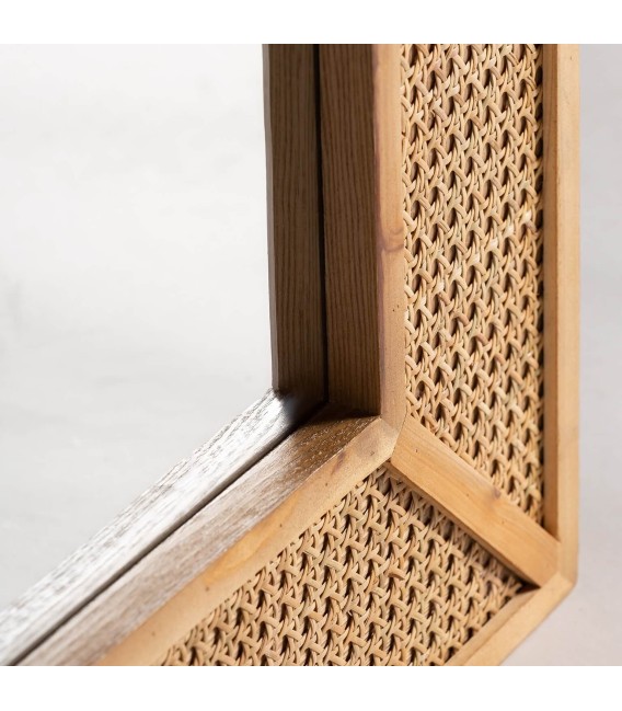 ESPEJO TEZEL MADERA Y RATÁN 