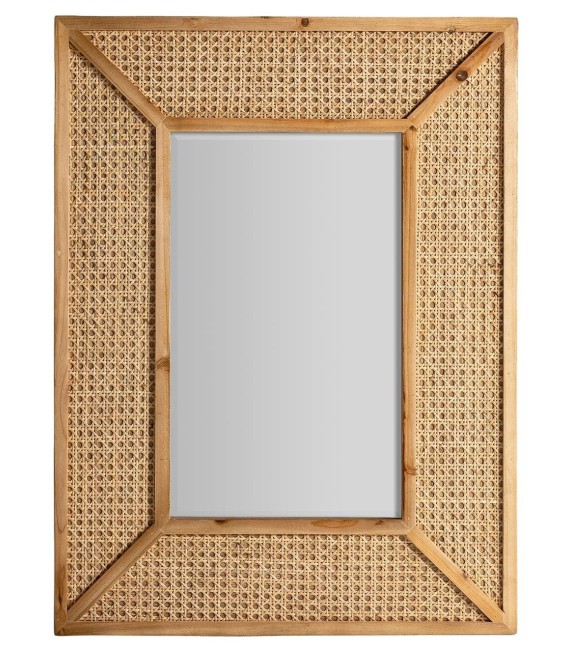 ESPEJO TEZEL MADERA Y RATÁN 