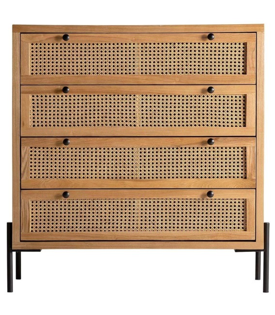 CÓMODA TEZEL MADERA Y METAL 