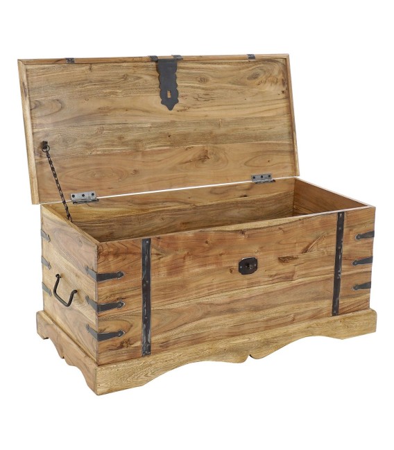 BAÚL CACIA MADERA Y METAL 