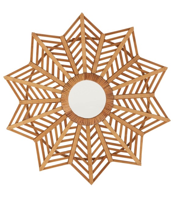 ESPEJO RETAGA MADERA Y RATÁN MDMHOGAR