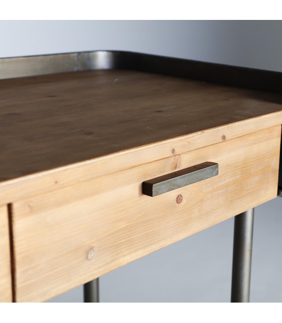 ESCRITORIO CIREB MADERA Y METAL MDMHOGAR