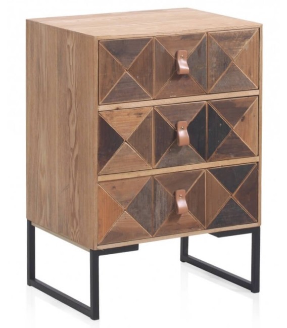 MESITA DE NOCHE PACHE MADERA Y METAL 