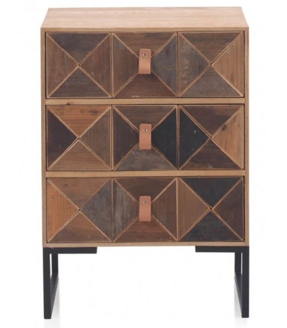 MESITA DE NOCHE PACHE MADERA Y METAL 