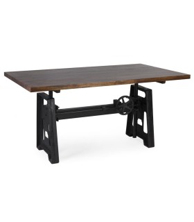 MESA DE COMEDOR PIPA MADERA Y METAL