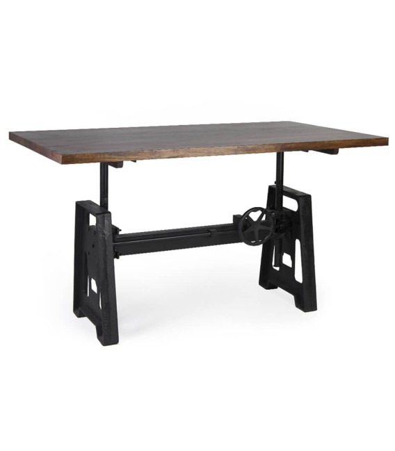 MESA DE COMEDOR PIPA MADERA Y METAL