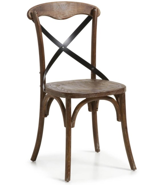 SILLA PIPA MADERA Y METAL