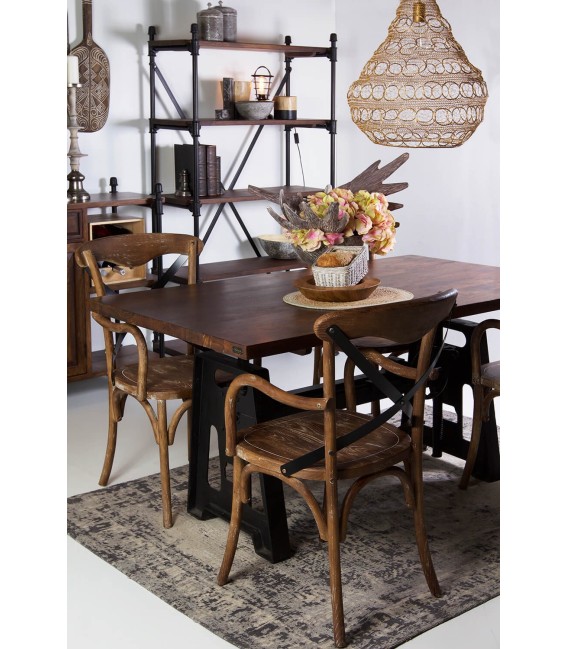 SILLA PIPA MADERA Y METAL