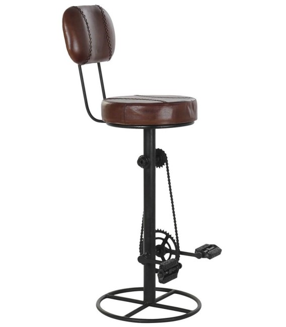 TABURETE CAJUN PIEL Y METAL 