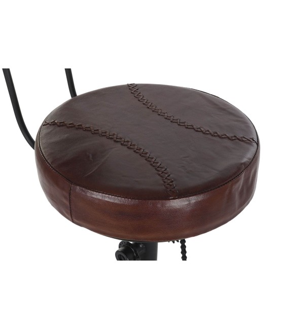 TABURETE CAJUN PIEL Y METAL 