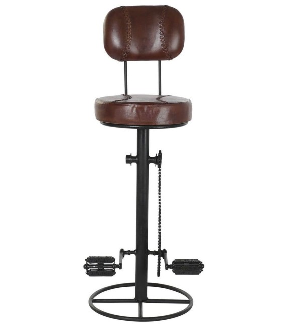 TABURETE CAJUN PIEL Y METAL 