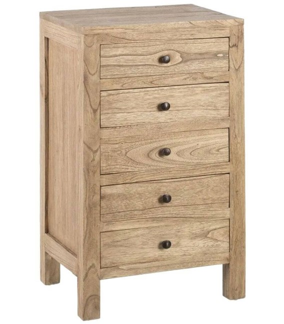 Sinfonier bajo de madera maciza de mindi con cinco cajones