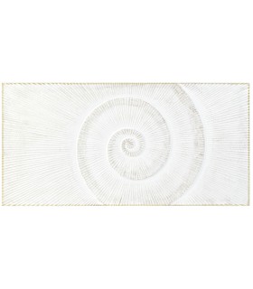 Cabecero 150 de madera tallada blanco rozado, estilo ibicenco.