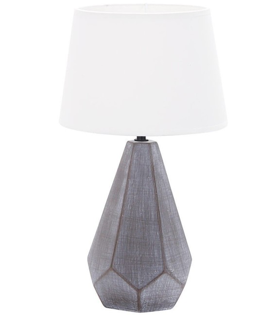 LÁMPARA DE SOBREMESA PIRAMIDE GRIS CERÁMICA MDMHOGAR