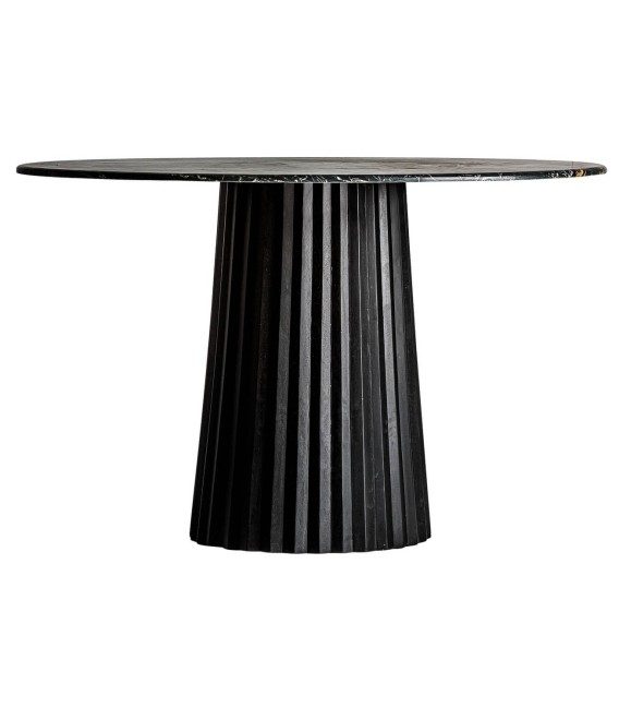 MESA DE COMEDOR ULIE 120 Ø MADERA Y MÁRMOL NEGRA MDMHOGAR