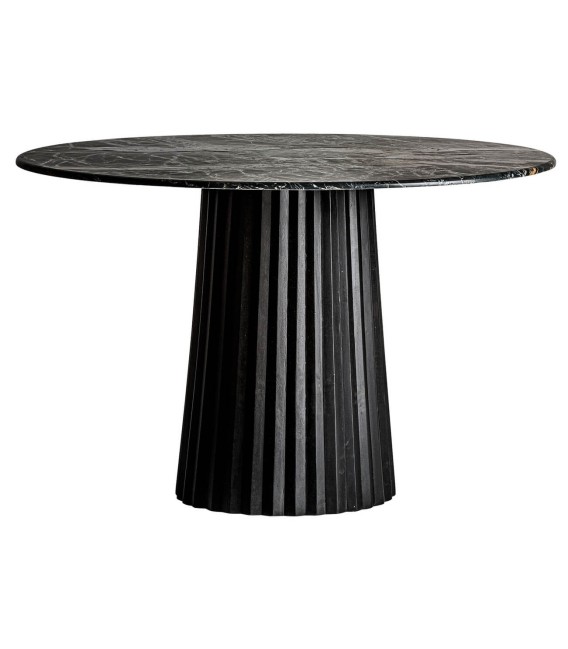 MESA DE COMEDOR ULIE 120 Ø MADERA Y MÁRMOL NEGRA MDMHOGAR