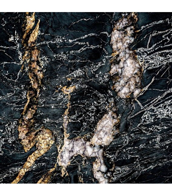 MESA DE COMEDOR ULIE 120 Ø MADERA Y MÁRMOL NEGRA MDMHOGAR