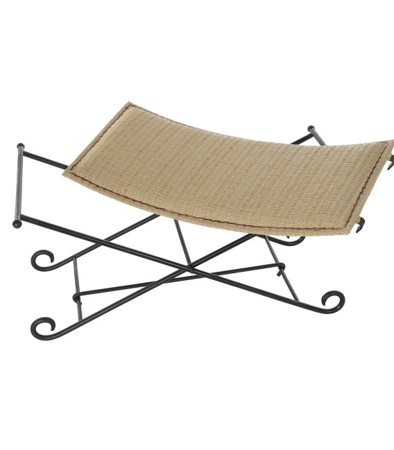 BANCO PIE DE CAMA METAL Y RATÁN 