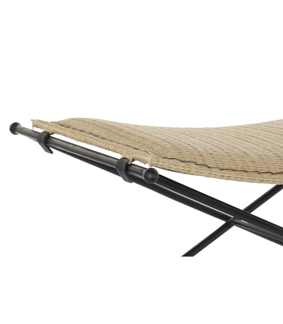 BANCO PIE DE CAMA METAL Y RATÁN 