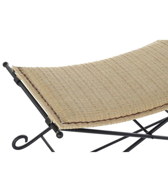 BANCO PIE DE CAMA METAL Y RATÁN 