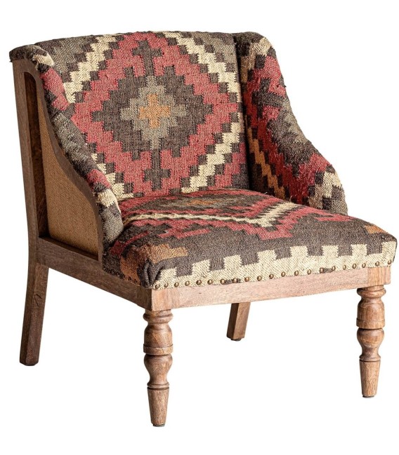 SILLÓN VENDREL MADERA Y TEXTIL 