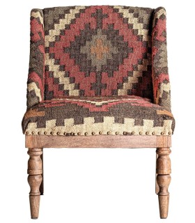 SILLÓN VENDREL MADERA Y TEXTIL 