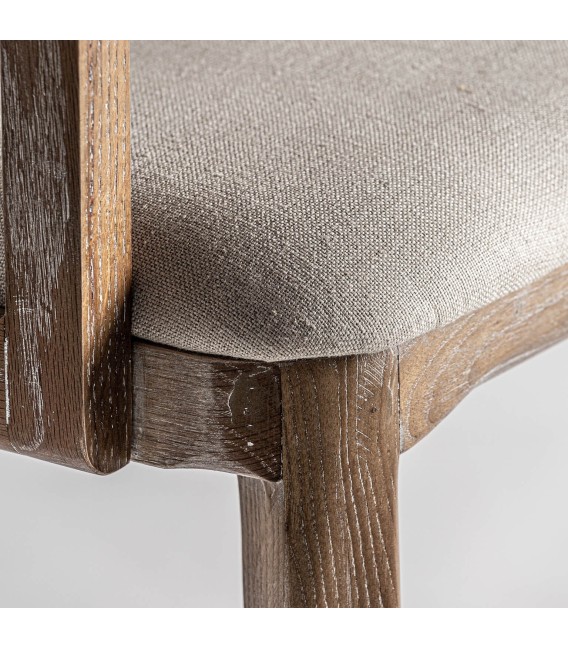 SILLÓN NALDA MADERA RATÁN Y LINO 