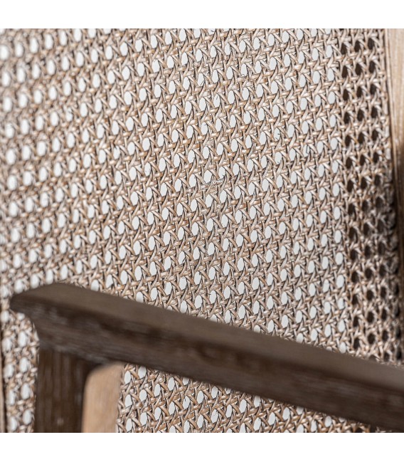 SILLÓN NALDA MADERA RATÁN Y LINO 