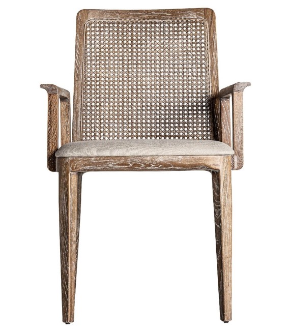 SILLÓN NALDA MADERA RATÁN Y LINO 