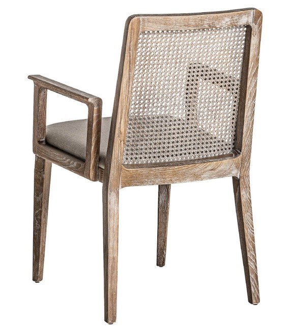 SILLÓN NALDA MADERA RATÁN Y LINO 