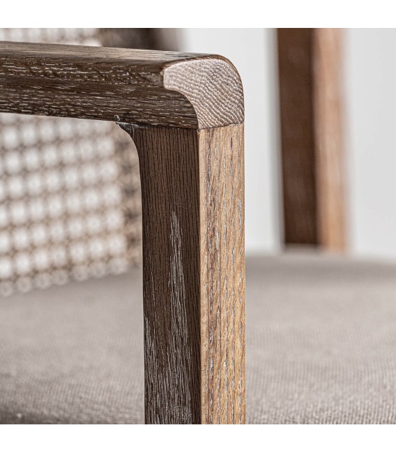 SILLÓN NALDA MADERA RATÁN Y LINO 